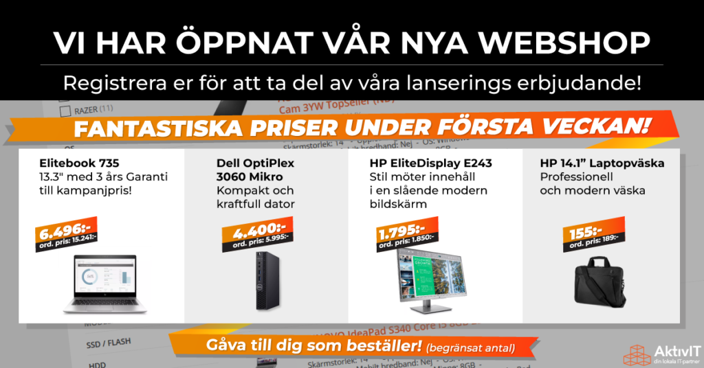 Erbjudande på Webshopen